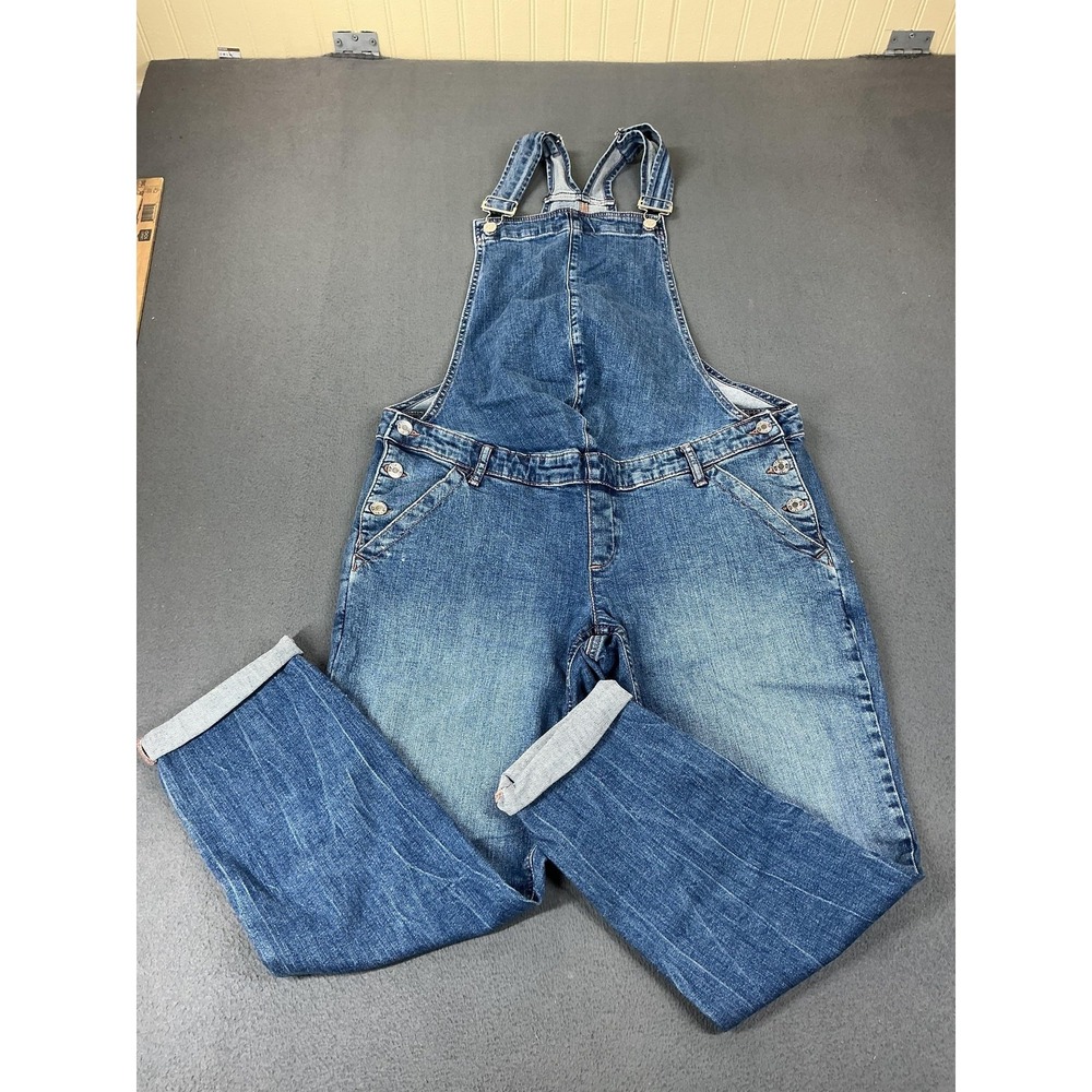 Gap One-Piece Overall Womens M Blue Twill Maternity Adjustable Strap Relaxed Fit